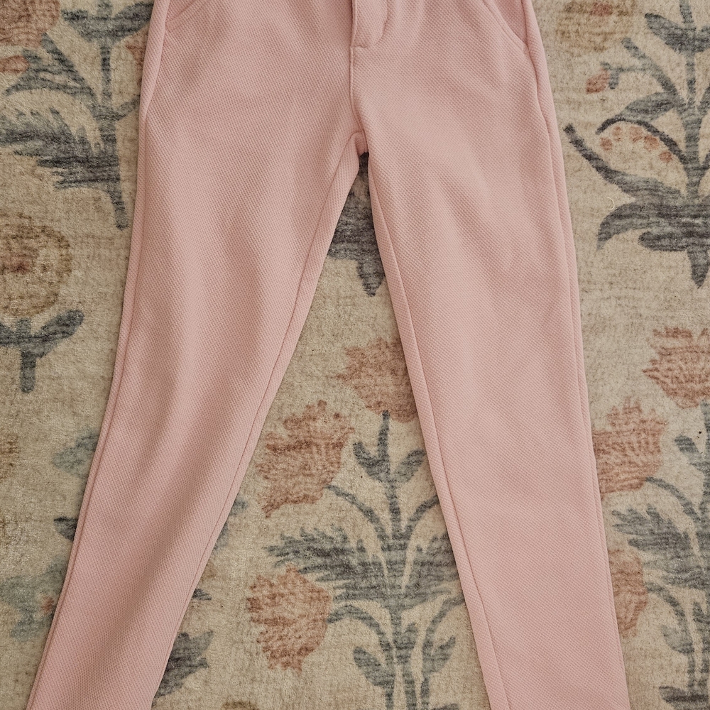 Pink Textured Pants